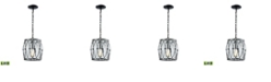 Macy's Adriano 1 Light Pendant in Gloss Black with Clear Blown Glass